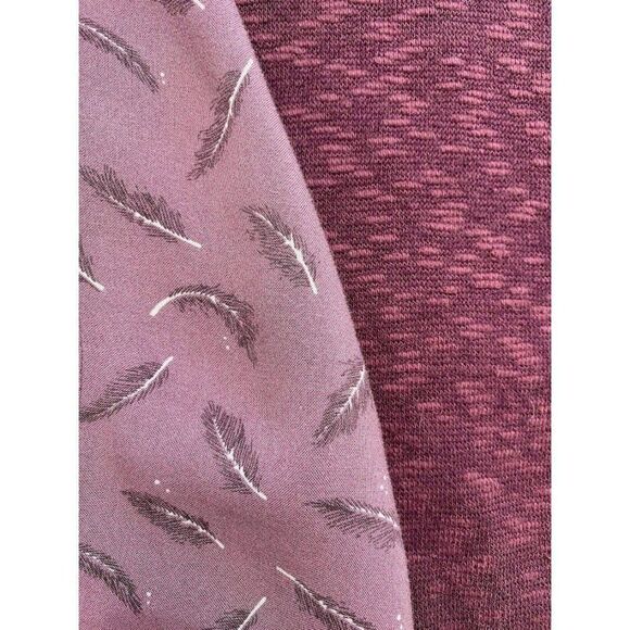 MAX JEANS Purple Mixed Media Marled Knit‎ & Feather Back Top XS - Picture 5 of 6